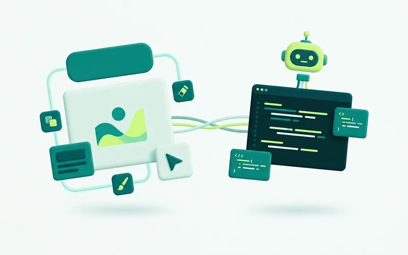 A visual canvas edit compared with a developer writing chatbot code