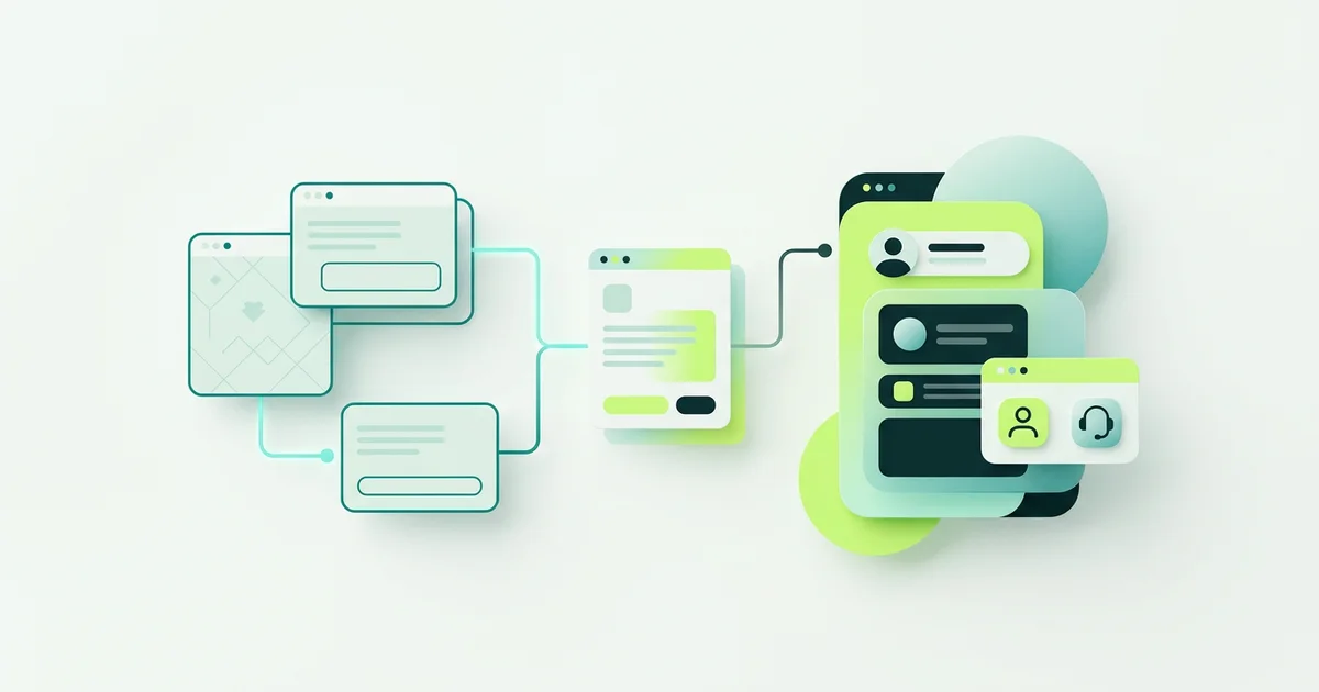 A chat conversation escalating from an AI agent to a person