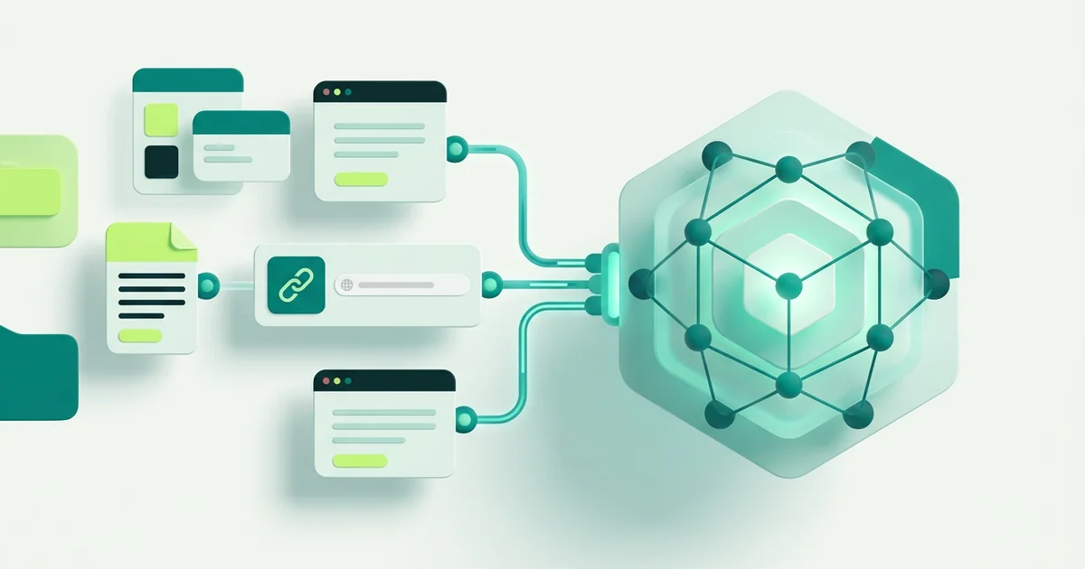Documents and a URL feeding into a knowledge base