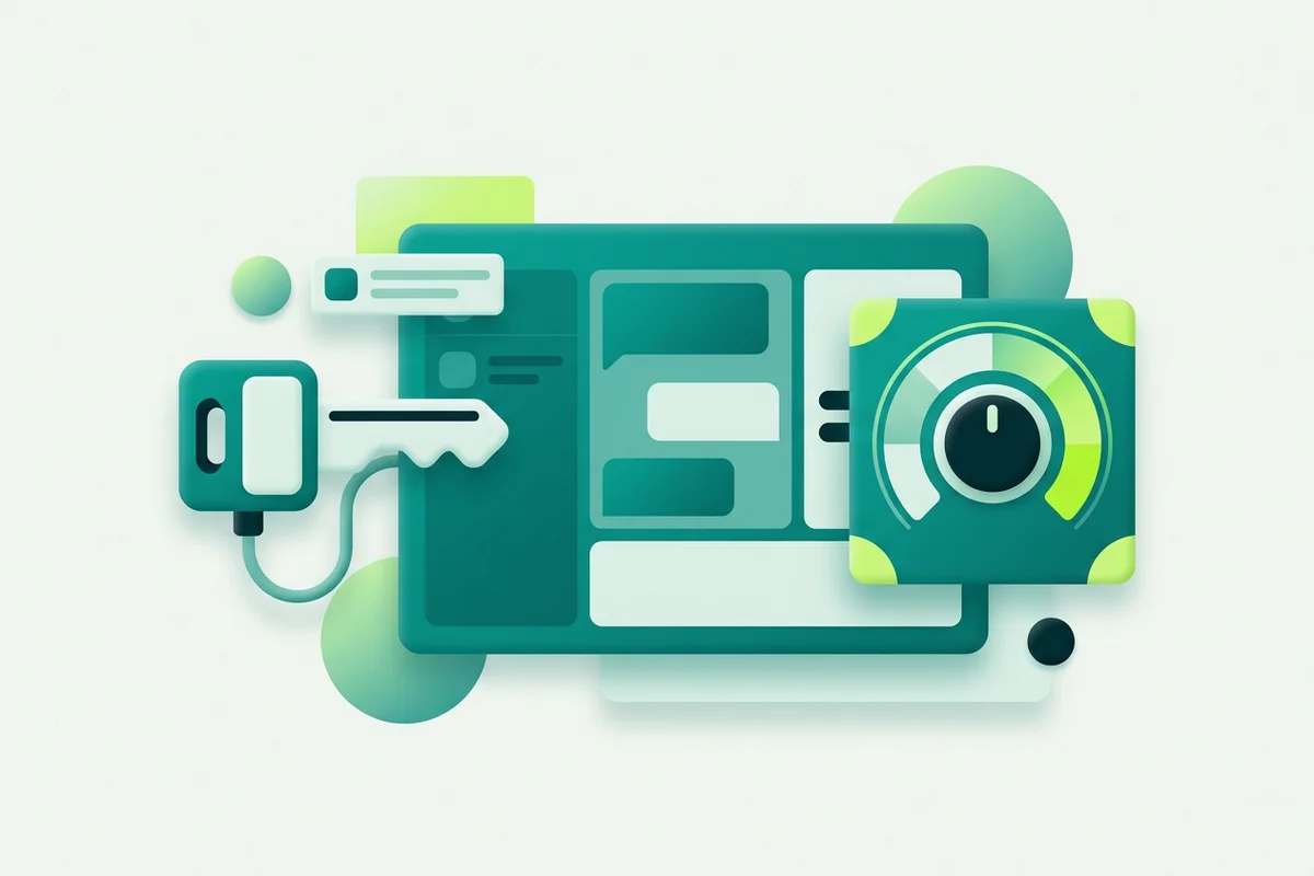 A provider key being plugged into a chat workspace beside an included AI allowance dial