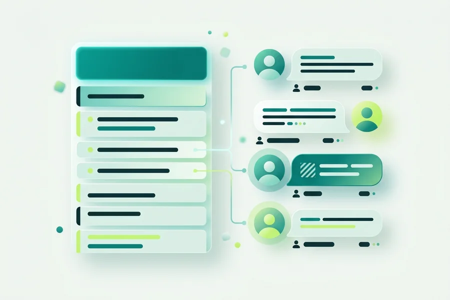 An append-only private note panel beside a visitor conversation, with author and timestamp