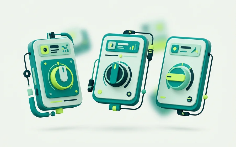 Three labelled dials representing Strict, Balanced and Open grounding modes